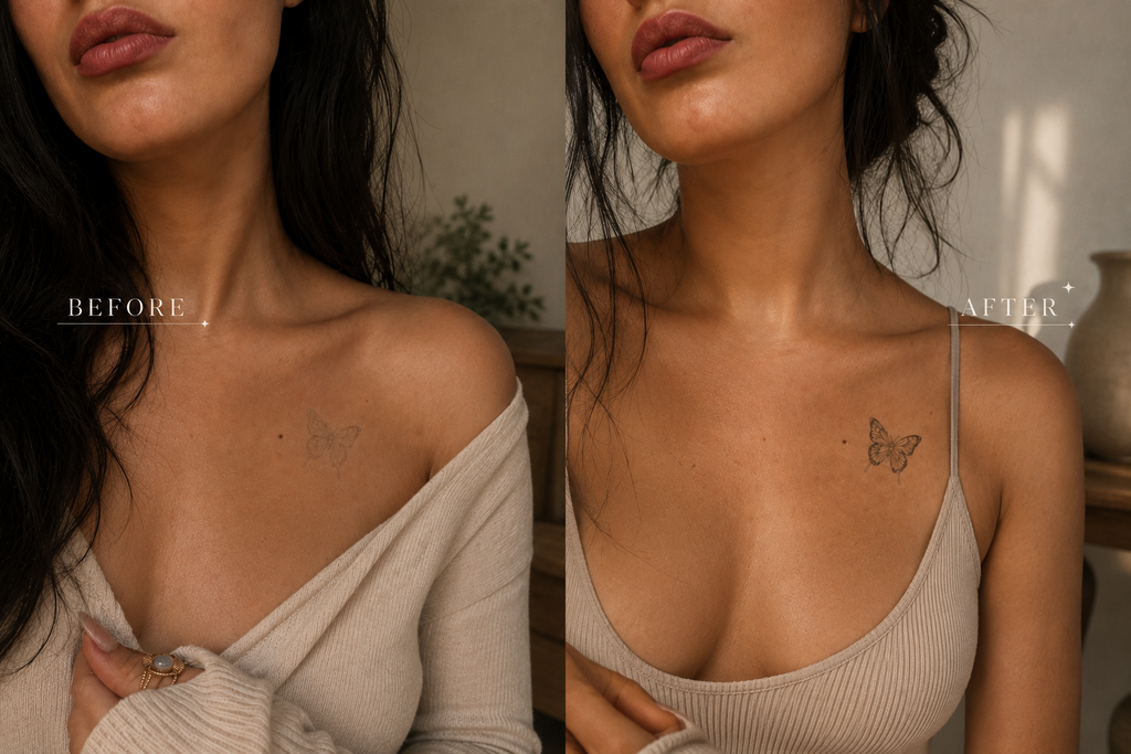 Tatouage temporaire papillons et plumes SKNLY 