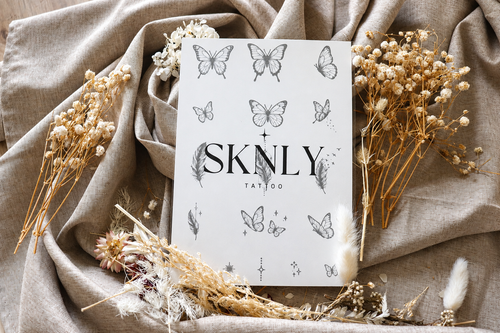 Tatouage temporaire papillons et plumes SKNLY 